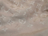 Louis Vuitton Beige Gray Silk Wool Monogram Shawl Do0325orxde