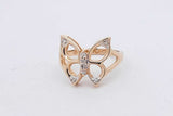14k Yellow Gold Butterfly Ring With Diamonds 3.5 Grams Size 6 Eb0626owxsa