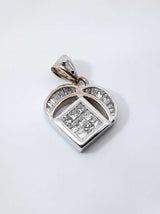1.11 Cttw Diamond & 14k White Gold Heart Pendant 4.1 Grams Fw0826irxdu