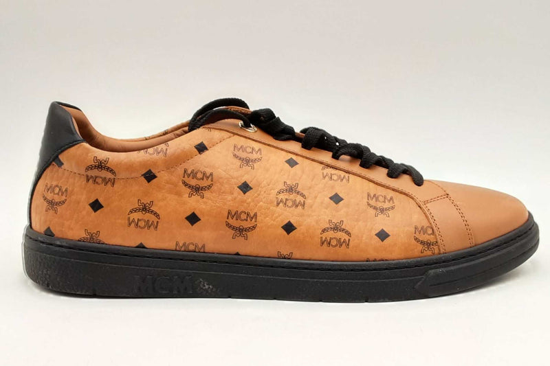 Mcm Color Block Terrain Lo Sneakers In Visetos Cognac Size 45 Eb0125ixsa