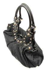 Gucci Studded Pelham Bag In Black Gg Monogram Canvas Fw0825orxdu