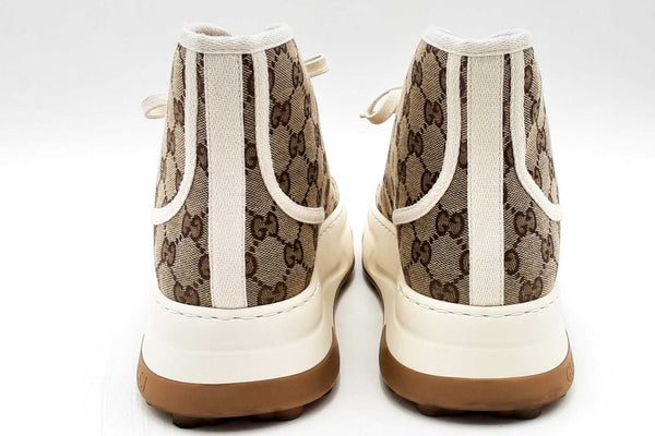 Gucci Gg Monogram Canvas Platform High Top Sneakers Size 10.5 Eb0924lorsa