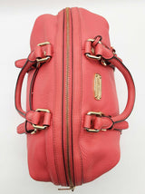 Michael Kors Bedford Coral Pink Pebbled Leather Bowling Handbag Do0426oxde
