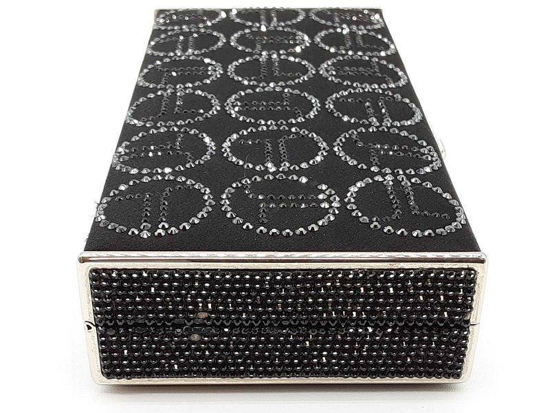 Judith Leiber Black Satin Swarovski Jl Monogram Case Crossbody Bag Do0825oxzde