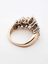 3.43 Cttw Diamond & 14k Yellow Gold Waterfall Ring 7.1 Grams Size 6 Fw0825scrdu