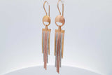 18k Tricolor Waterfall Dangle Earrings 7.1 Grams Eb0626rwxsa