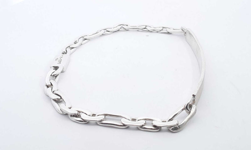 Sterling Silver Concave Curb Bracelet 9 Inch, 20.2g Hs1123wsa