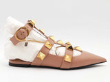 Valentino Roman Stud Ankle Strap Heel Beige Size 38 Aa0626lrzsa
