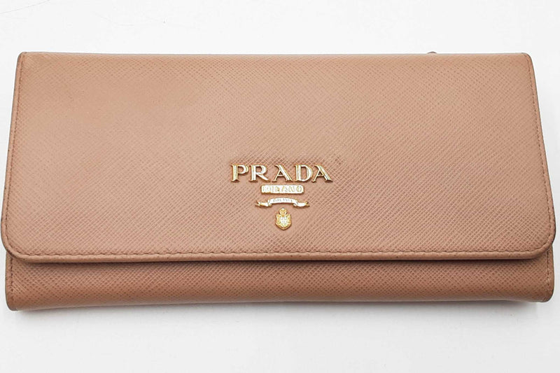 Prada Beige Saffiano Leather Continental Wallet Eb1124oxzdu