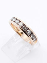 1.0 Ctw Channel-set Diamond & 14k Yellow Gold Ring 5.5 Grams Size 7 Fw0925orzdu