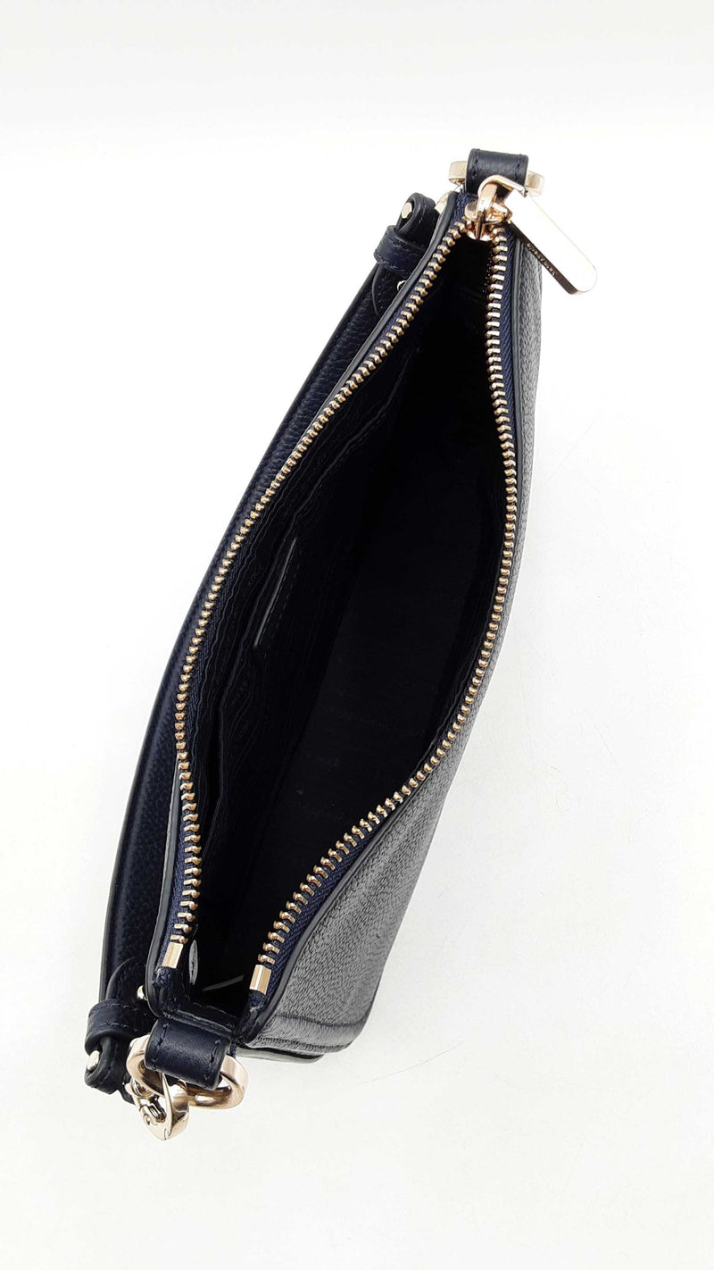 Kate Spade Hudson Convertible Crossbody In Navy Blue Pebbled Leather Fw1125wzdu