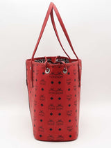 Mcm Reversible Liz Tote Red With Pochette Handbag Aa1225orzsa