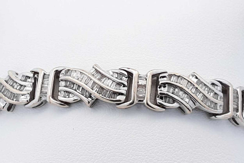 Approx. 4.8ctw Diamond Bracelet In 14k White Gold 17 Grams 8.5 Inch Eb1224prxdu