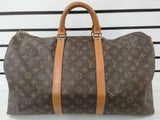 Louis Vuitton Brown Monogram Keepall 50 Duffle Bag Vc0826ioimia