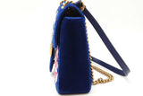 Gucci Blue Velvet Gg Marmont "Modern" Shoulder Bag Eb0926rxzde