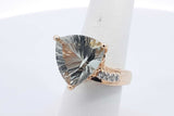 Trillion Cut Cubic Zirconia Ring 10k Yellow Gold 6.4 Grams Size 6.75 Eb1124lrxsa