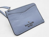 Kate Spade Leila Card Holder Wristlet Wallet In Blue Pebbled Leather Fw0925ozdu