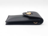 Versace La Medusa Phone Holder Mini Bag In Black Grained Leather Fw01026lordu