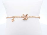 Louis Vuitton Iconic Lv Gold-tone Cubic Zirconia Bracelet 6-8 Inch Fw0925lirdu