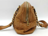 Marc Jacobs Tan Quilted Leather Shoulder Bag Front Padlock Aa1026pzsa
