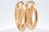 Louis Vuitton Louise Lv Circle Logo Gold Tone Hoop Earrings 23 Grams Eb0726oxzsa