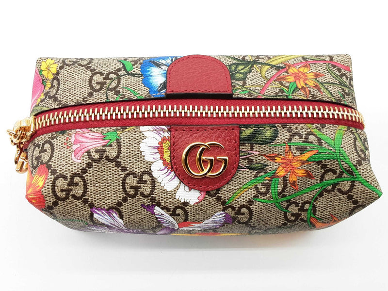 Gucci Ophidia Floral Gg Supreme Coated Canvas Cosmetic Case Do0725orxde