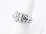 2.19 Cttw Diamond & 14k White Gold Engagement Ring 8.4g Size 7. 5 Fw0426irzdu