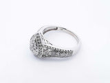 1.12 Cttw Diamond & 10k White Gold Cluster Ring 3.4 Grams Size 7 Fw0425ooxdu