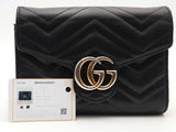 Gucci Gg Marmont Mateless Wallet On Chain Black Aa0426lozsa