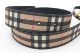 Burberry Check Belt With Gold-tone Tb Buckle Size S Eb0626lxzsa