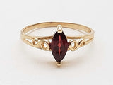 Marquis Cut Ruby 10k Yellow Gold 1.3g Ring Size 6.75 Do0426ixde