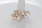 Van Cleef & Arpels 18k Rose Gold Frivole Between The Finger Ring Eb1026cxxzsa