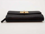 Tom Ford Natalia Turnlock Black Leather Continental Wallet Clutch Do0126orxde