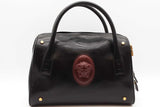 Versace Roomy Black Leather Boston Bag Eb0926rxzde
