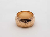 14k Yellow Gold Etched Scroll Coin-edge Ring 10.1 Grams Size 5.5 Fw0425wrzdu