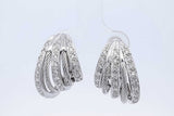 0.54cttw Diamond Omega Back Earrings 18k White Gold Earrings 10.9g Eb0526sxzde