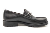 Gucci Horsebit Black Leather Lug Sole Loafers Size 10.5 Eb0325pxzdu
