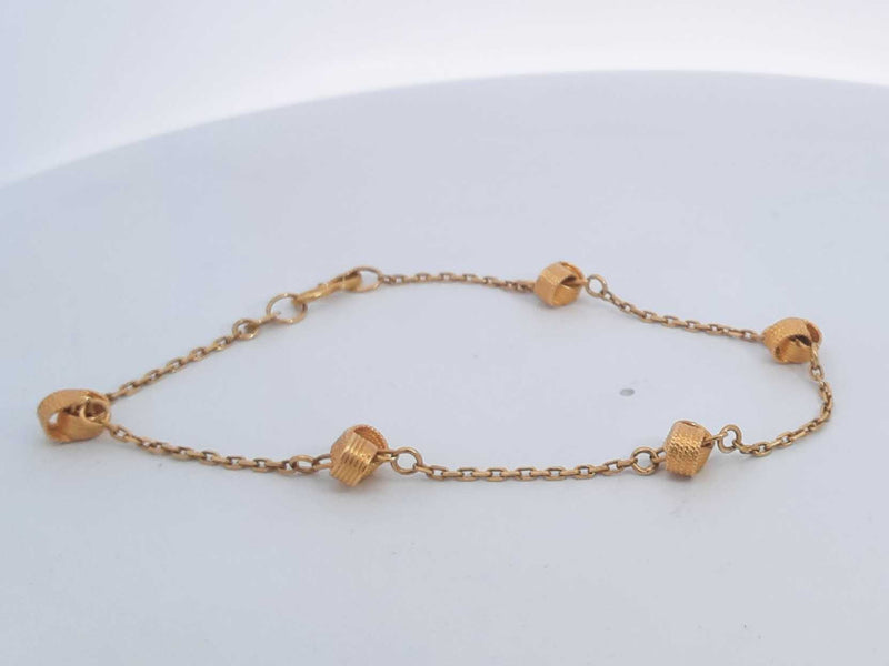 18k Yellow Gold 4.1 Grams Cable Bracelet 8 In Aa0825lrzsa