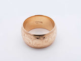 14k Yellow Gold Etched Scroll Coin-edge Ring 10.1 Grams Size 5.5 Fw0425wrzdu
