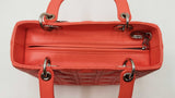 Christian Dior Lambskin Cannage Lady Dior Coral Hand Bag Sd0725lozxdu