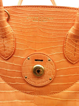 Ralph Lauren Soft Ricky Orange Alligator Leather Handbag Do0526oxzxde