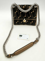 Fendi Kan I Leather & Velvet Chain Shoulder Bag Eb1224sxzsa