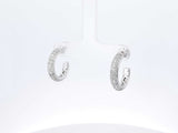 2.52 Cttw Pavé Diamond & 18k White Gold Half Hoop Stud Earrings 6.1 Grams Fw0626rzxdu