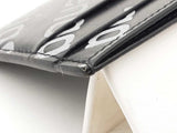 Balenciaga All Over Logo Black Leather Card Wallet Eb0226crsa