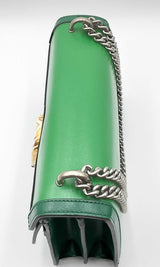 Gucci Enamel Dionysus Shoulder Bag In Green Textured Leather Eb0424sxzdu