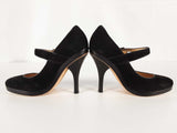 Jimmy Choo Suede Black Mary Jane Heels Size 38 Sd0925pzde