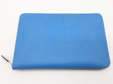 Hermes Azap Bleu Paradis Blue Swift Leather Zippy Wallet Clutch Do0326crxde