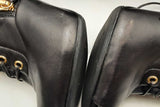 Giuseppe Zanotti Black Leather Peep Toe Lace Up Heels Size 38 Eb1224lxzsa