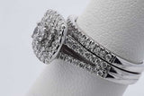 0.16ctw Center Diamond Wedding Set In 14k White Gold 5.1g Size 5.25 Eb0426pxzsa