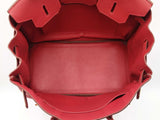 Hermès Birkin 35 Handbag In Rubis Red Clemence Leather 2009 Fw1026crxzdu